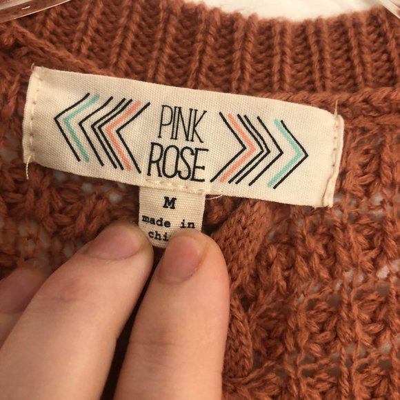 FINAL PRICE Pink Rose Coral Cardigan Sweater - Picture 2 of 5